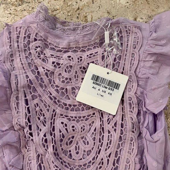 NELLIE LACE BUST HIGH NECK ROMPER LILAC - Picture 5 of 5